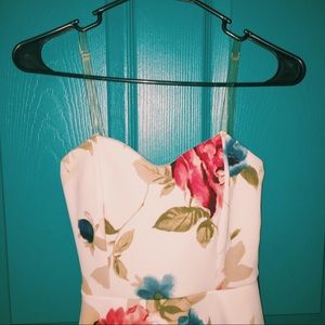 Floral formal dress, clear straps